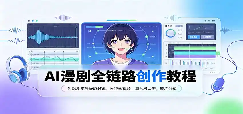 AI漫剧全链路创作教程：打磨剧本与静态分镜，分镜转视频，调音对口型，成片剪辑-二当家网创资源站