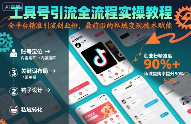 工具号引流全流程保姆级实操教程，全平台精准引流创业粉，最前沿的私域变现技术赋能-二当家网创资源站
