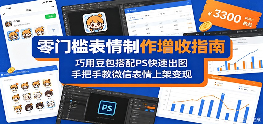 零门槛表情制作增收指南：巧用豆包搭配 PS 快速出图，手把手教微信表情上架变现-二当家网创资源站