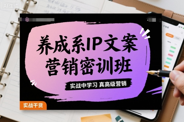 养成系IP文案营销密训班，实战中学习真高级营销-二当家网创资源站