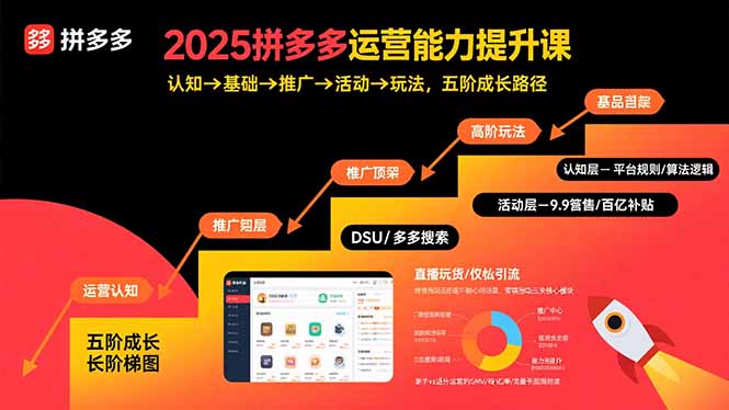 2025拼多多运营能力提升课：认知→基础→推广→活动→玩法，五阶成长路径-二当家网创资源站