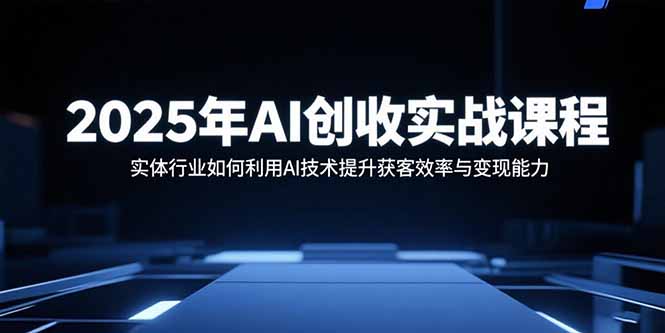 2025年AI创收实战课程：实体行业如何利用AI技术提升获客效率与变现能力-二当家网创资源站