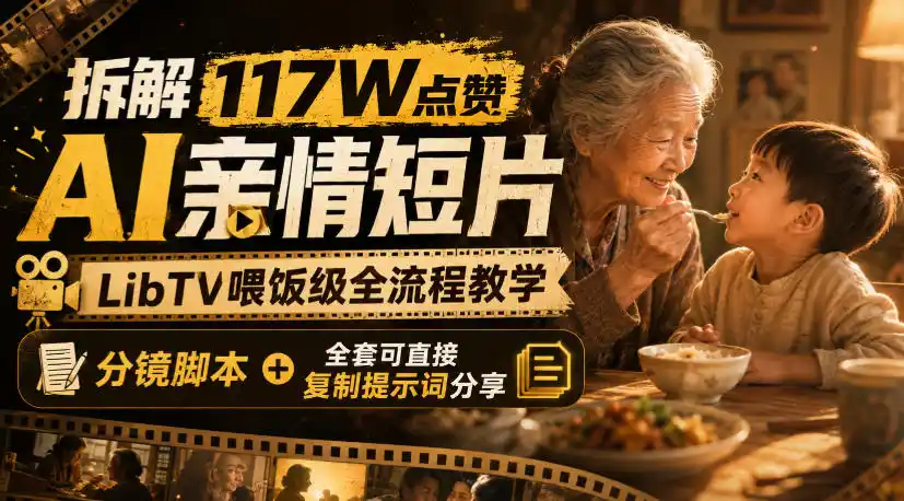 拆解117W点赞AI亲情短片，LibTV喂饭级全流程教学，分镜脚本+全套可直接复制提示词分享-二当家网创资源站