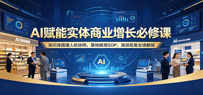 AI赋能实体商业增长必修课：知识库搭建人机协同，落地极简SOP，高效拓客业绩翻倍-二当家网创资源站