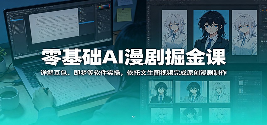 零基础AI漫剧掘金课：详解豆包、即梦等软件实操，依托文生图视频完成原创漫剧制作-二当家网创资源站