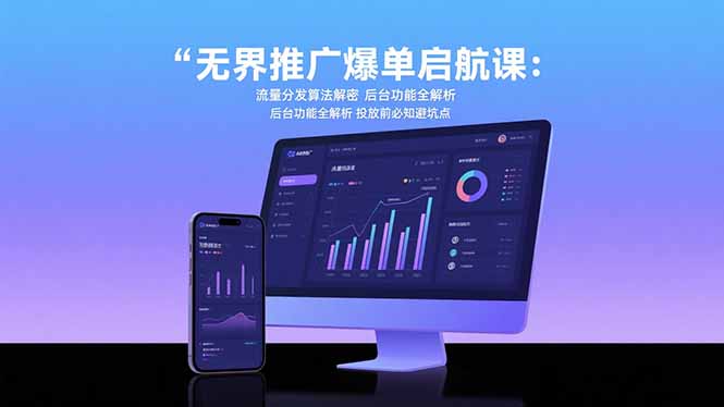 无界推广爆单启航课：流量分发算法解密 后台功能全解析 投放前必知避坑点-二当家网创资源站