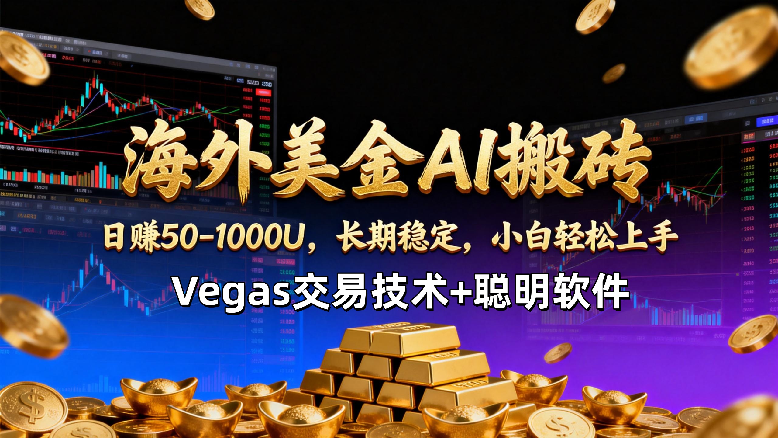 【海外美金AI搬砖】Vegas交易技术+聪明软件，日赚50-1000U，长期稳定，小白轻松上手。-二当家网创资源站