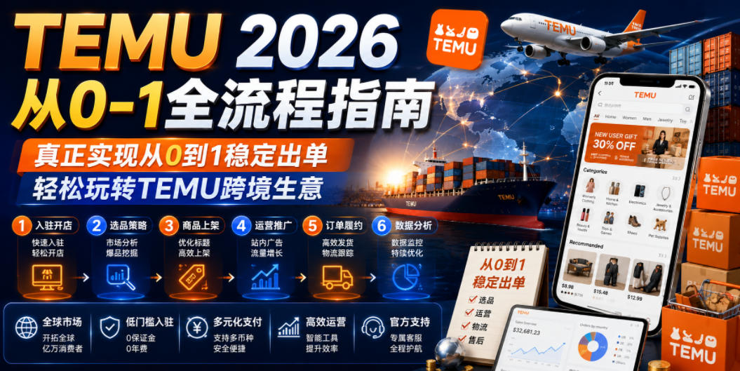 TEMU 2026从0-1全流程指南，真正实现从0到1稳定出单，轻松玩转TEMU跨境生意-二当家网创资源站