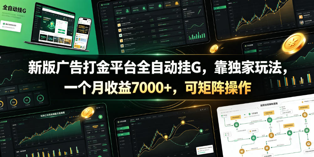 新版广告打金平台全自动挂G，靠独家玩法，一个月收益7000+，可矩阵操作【附全套脚本】【揭秘】-二当家网创资源站