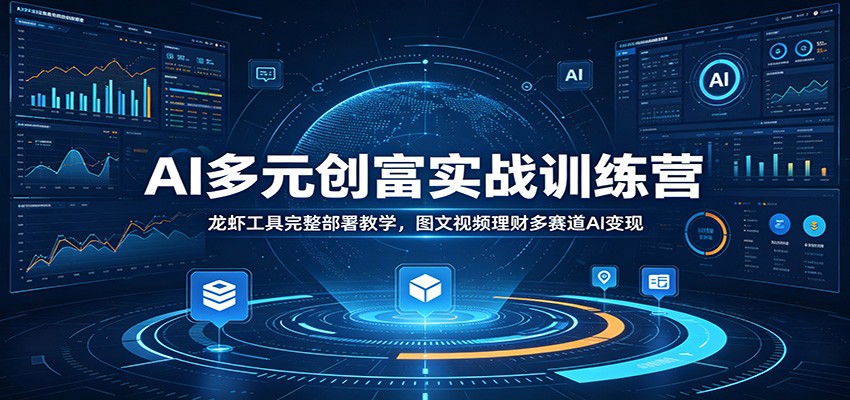 AI多元创富实战训练营：龙虾工具完整部署教学，图文视频理财多赛道AI变现-二当家网创资源站