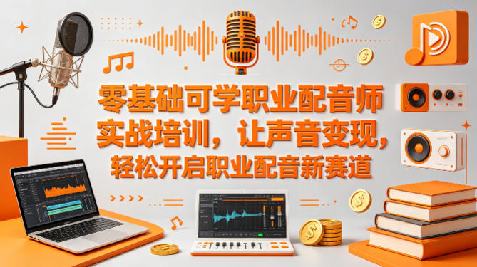 零基础可学职业配音师实战培训，让声音变现，轻松开启职业配音新赛道-二当家网创资源站