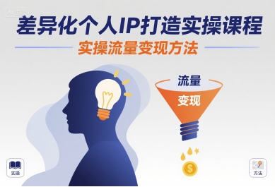 差异化个人IP打造实操课程，实操流量变现方法-二当家网创资源站