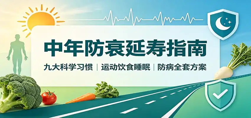 中年防衰延寿指南：九大科学习惯，运动饮食睡眠防病全套方案-二当家网创资源站
