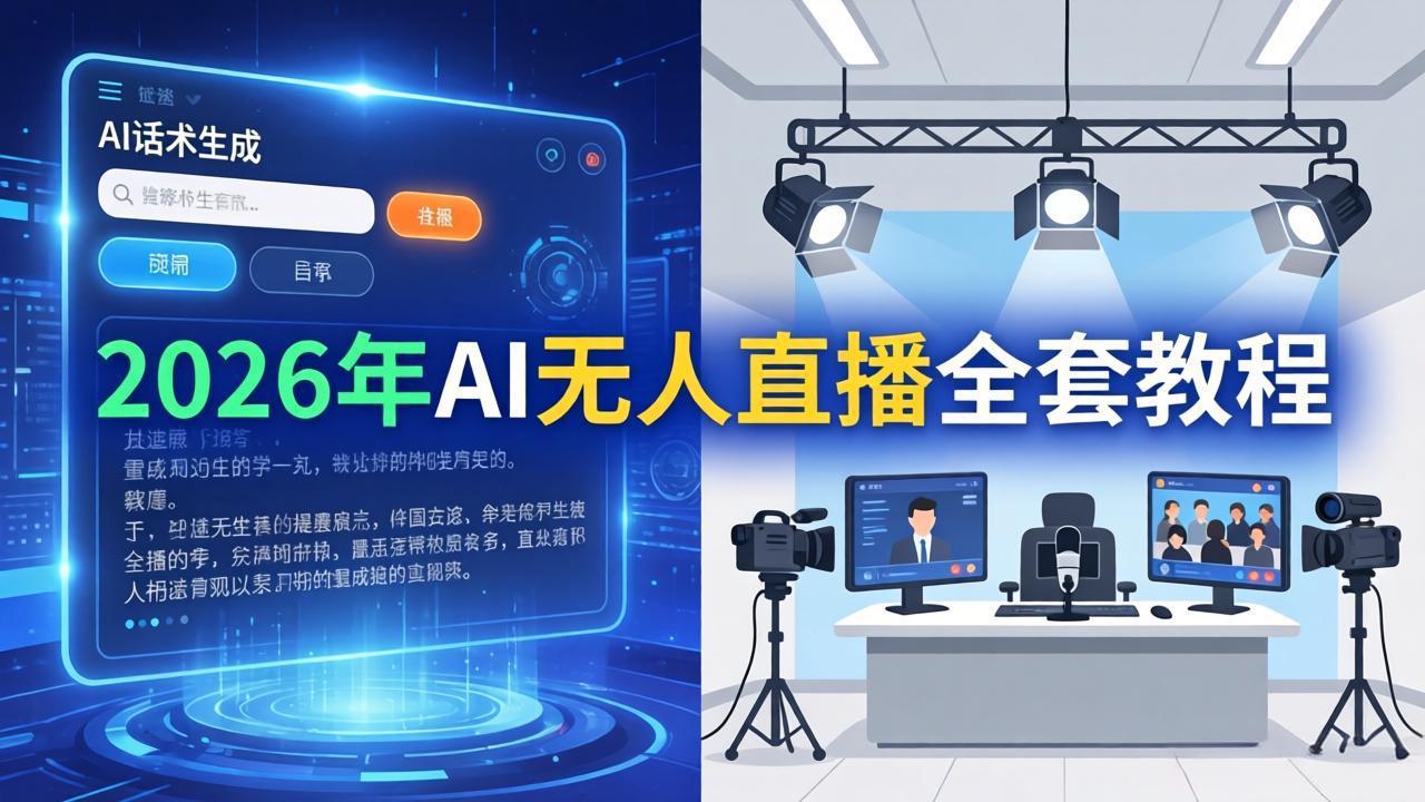 2026年AI无人直播全套教程：OBS安装+软件配置+直播间搭建+话术生成+一键开播实操-二当家网创资源站