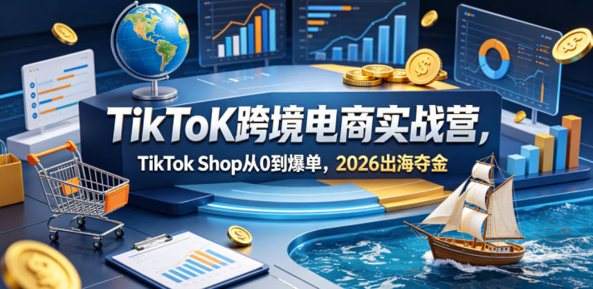 TikToK跨境电商实战营，TikTok Shop从0到爆单，2026出海夺金-二当家网创资源站