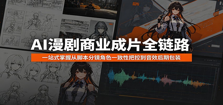 AI漫剧商业成片全链路:一站式掌握从脚本分镜角色一致性把控到音效后期包装-二当家网创资源站
