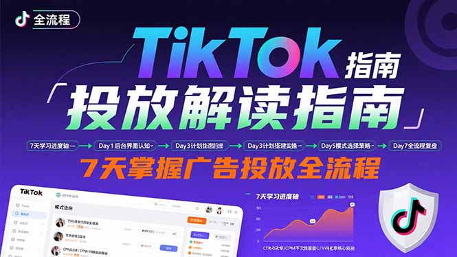 TikTok投放解读指南：后台操作/计划建立/模式选择，7天掌握广告投放全流程-二当家网创资源站