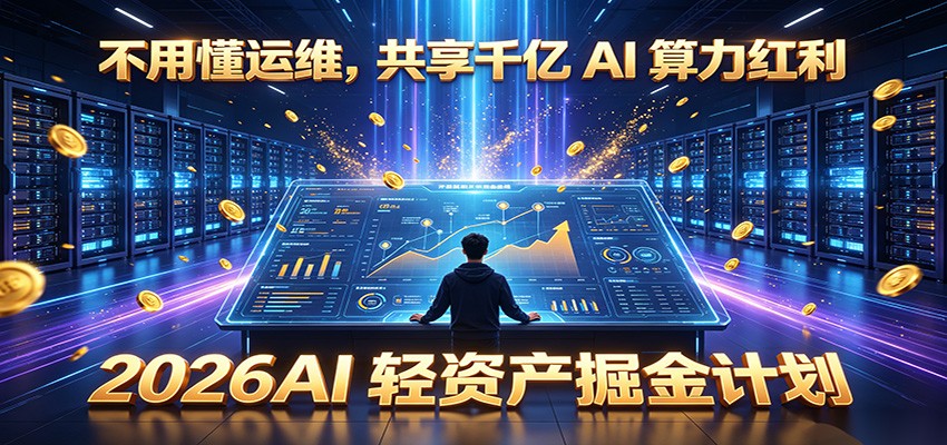 不用懂运维,共享千亿 AI 算力红利,2026AI 轻资产掘金计划-二当家网创资源站
