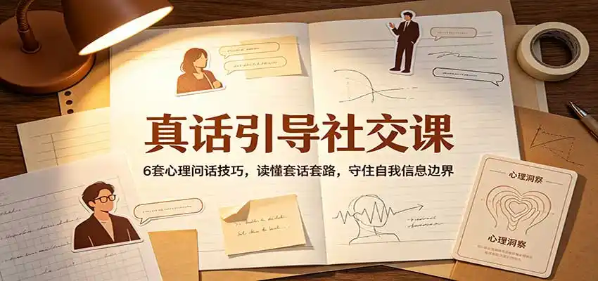 真话引导社交课:6套心理问话技巧,读懂套话套路,守住自我信息边界-二当家网创资源站