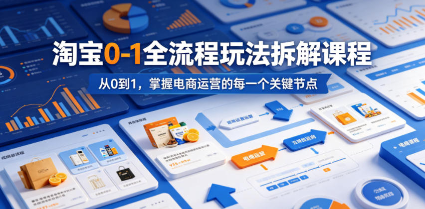 淘宝0-1全流程玩法拆解课程，从0到1，掌握电商运营的每一个关键节点-二当家网创资源站
