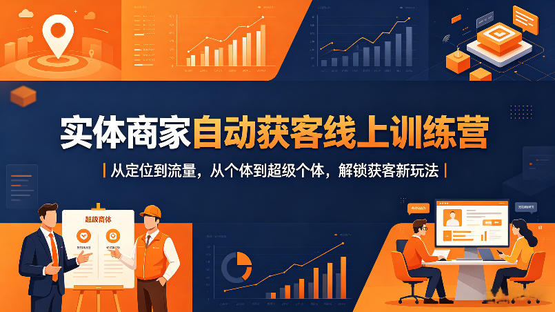 实体商家自动获客线上训练营｜从定位到流量，从个体到超级个体，解锁获客新玩法-二当家网创资源站