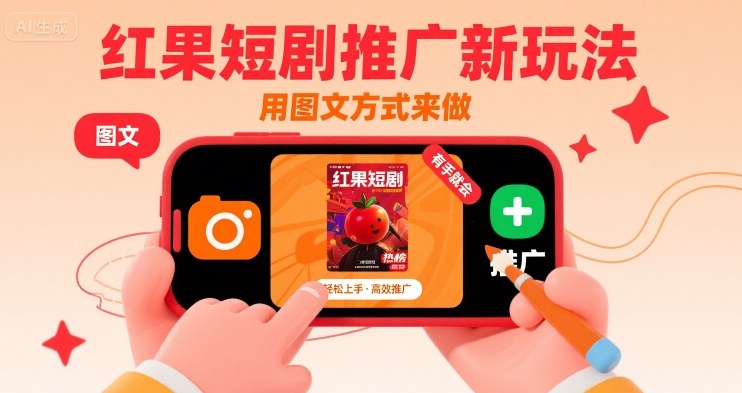 红果短剧推广新玩法，用图文方式来做，有手就会-二当家网创资源站