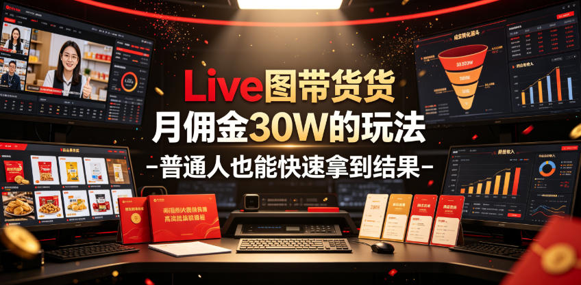 Live图带货月佣金30W的玩法-普通人也能快速拿到结果-二当家网创资源站