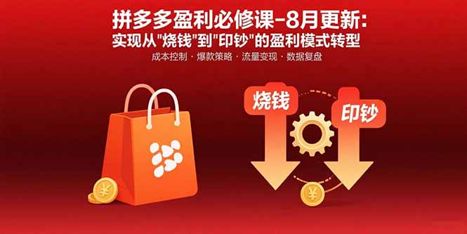 拼多多盈利必修课-8月更新：突破运营瓶颈 实现从烧钱到印钞的盈利模式转型-二当家网创资源站