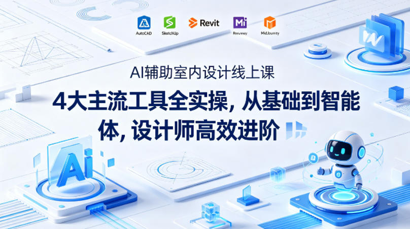 AI辅助室内设计线上课｜4大主流工具全实操，从基础到智能体，设计师高效进阶-二当家网创资源站