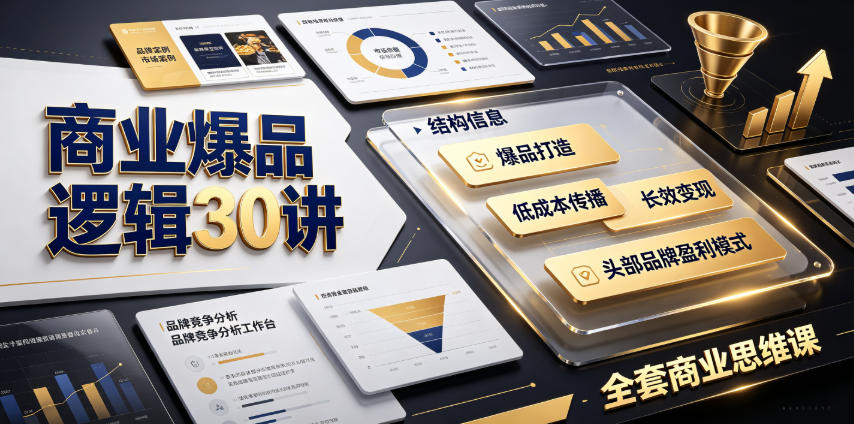 商业爆品逻辑30讲｜拆解各行各业头部品牌盈利模式，吃透爆品打造、低成本传播、长效变现全套商业思维课-二当家网创资源站