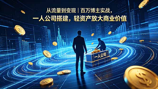 从流量到变现｜百万博主实战，一人公司搭建，轻资产放大商业价值-二当家网创资源站