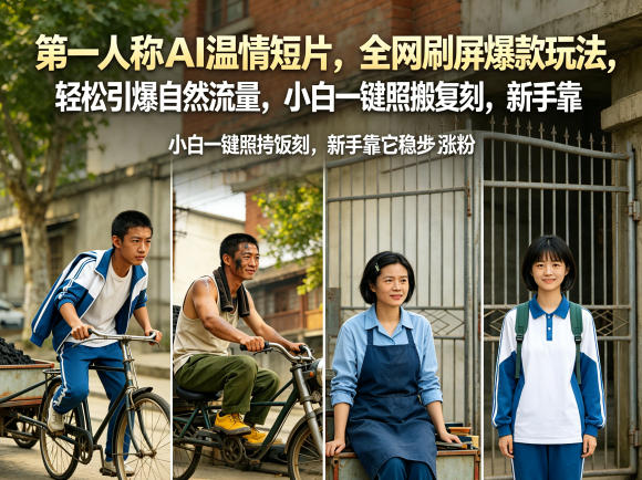 第一人称AI温情短片,全网刷屏爆款玩法,轻松引爆自然流量,小白一键照搬复刻,新手靠它稳步涨粉-二当家网创资源站