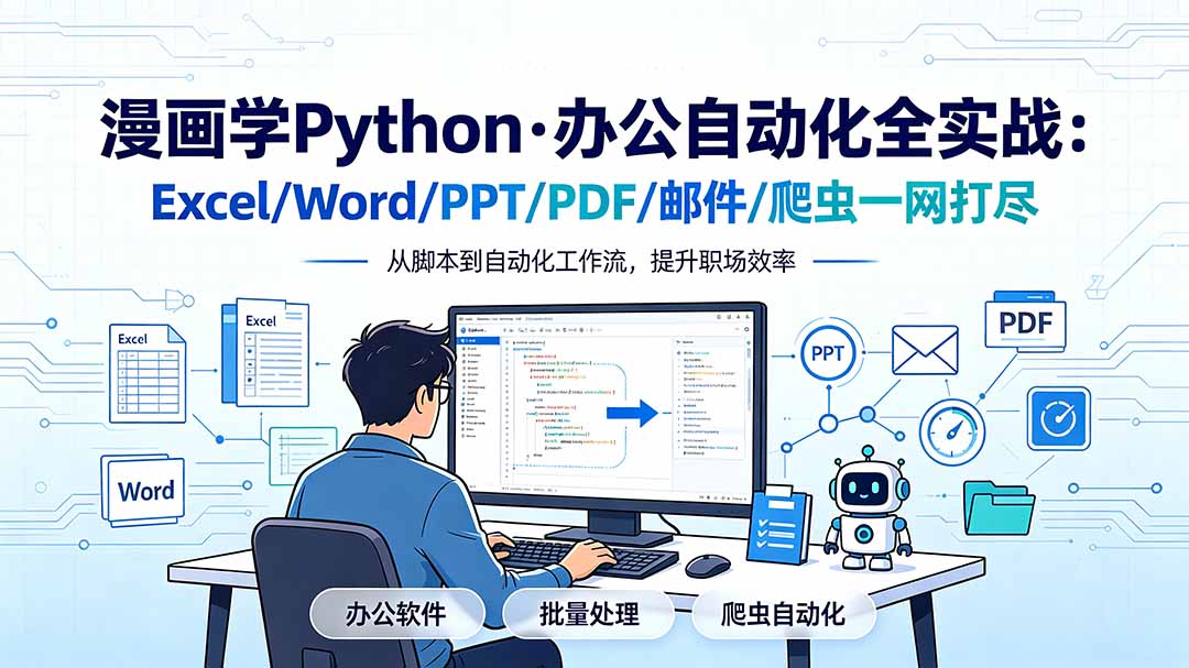 漫画学Python·办公自动化全实战:Excel/Word/PPT/PDF/邮件/爬虫一网打尽-二当家网创资源站