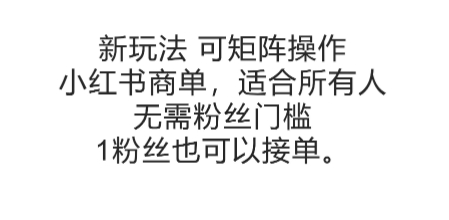 可矩阵操作，小红书商单新玩法，适合所有人，无需粉丝门槛，1粉丝也可以接单-二当家网创资源站