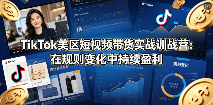 TikTok美区短视频带货实战训战营：在规则变化中持续盈利-二当家网创资源站