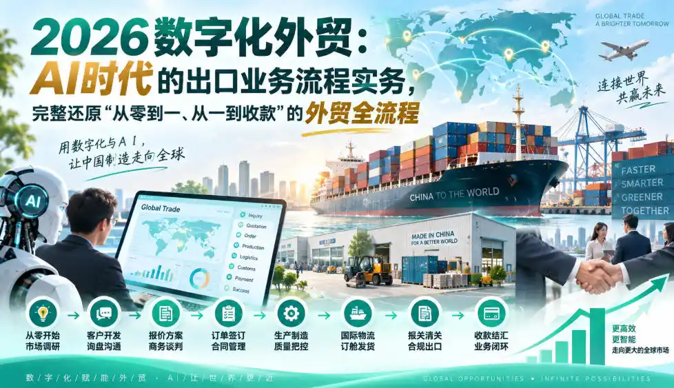 2026数字化外贸：AI时代的出口业务流程实务，完整还原”从零到一、从一到收款”的外贸全流程-二当家网创资源站