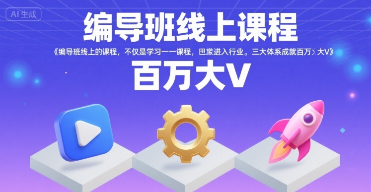 编导班线上课程，不仅是学习一门课程，更是进入一个行业，三大体系成就百万大V-二当家网创资源站