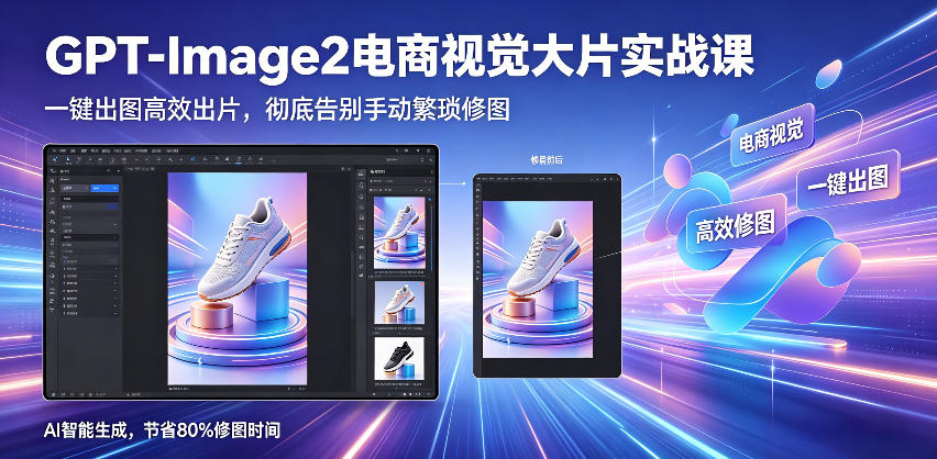 GPT-Image2电商视觉大片实战课，一键出图高效出片，彻底告别手动繁琐修图-二当家网创资源站