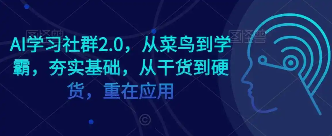 AI学习社群2.0,从菜鸟到学霸,夯实基础,从干货到硬货,重在应用-二当家网创资源站