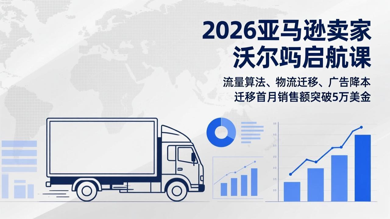 2026亚马逊卖家沃尔玛启航课，流量算法、物流迁移、广告降本，迁移首月销售额突破5万美金-二当家网创资源站