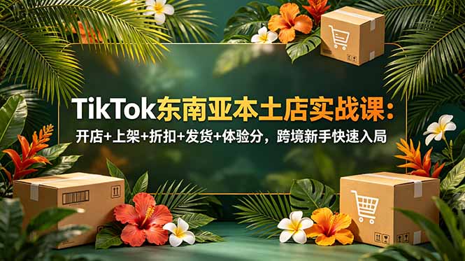 TikTok东南亚本土店实战课:开店+上架+折扣+发货+体验分,跨境新手快速入局-二当家网创资源站
