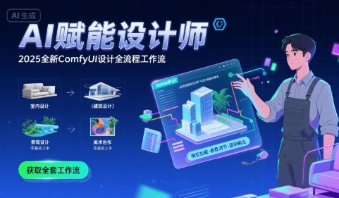 AI赋能设计师， 2025全新comfyui设计全流程工作流 ，室内-建筑-景观-美术，零基础直接上手-二当家网创资源站