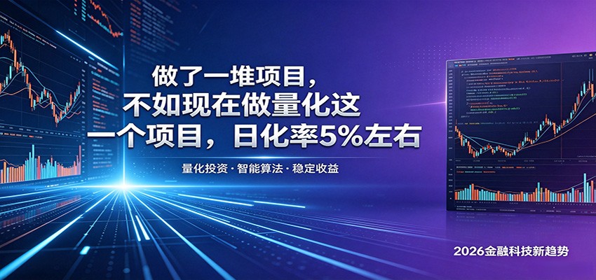 做了一堆项目，不如现在做量化这一个项目，模式简单，收益可控-二当家网创资源站
