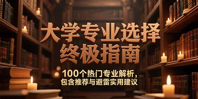 付费文：大学专业选择终极指南,100个热门专业解析,包含推荐与避雷实用建议-二当家网创资源站