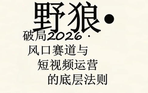 野狼团队·多平台实操运营课，覆盖AI口播、服装、好物、漫剪等热门玩法(更新4月29日)-二当家网创资源站
