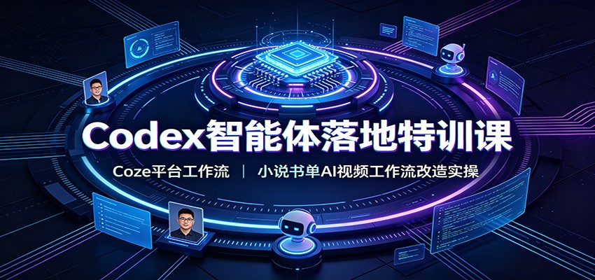 Codex智能体落地特训课：Coze平台工作流，小说书单AI视频工作流改造实操-二当家网创资源站