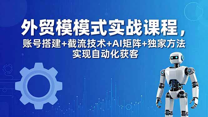 外贸新模式实战课程-更新5月，账号搭建+截流技术+AI矩阵+独家方法实现自动化获客-二当家网创资源站