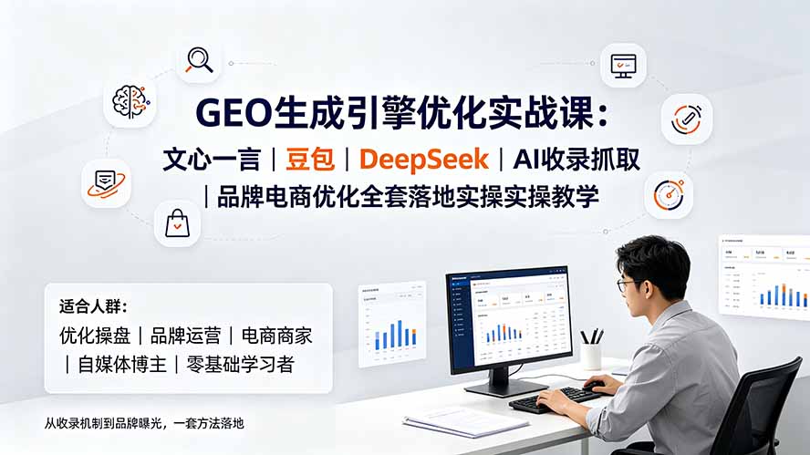 GEO生成引擎优化实战课：文心一言｜豆包｜DeepSeek｜AI收录抓取｜品牌电商优化全套落地实操教学-二当家网创资源站