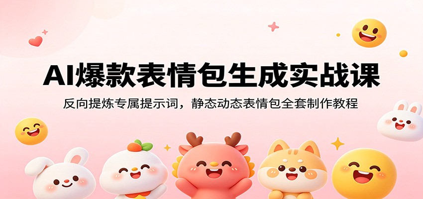 AI爆款表情包生成实战课:反向提炼专属提示词,静态动态表情包全套制作教程-二当家网创资源站
