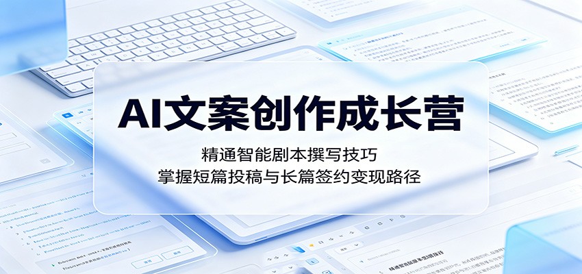 AI文案创作成长营:精通智能剧本撰写技巧,掌握短篇投稿与长篇签约变现路径-二当家网创资源站